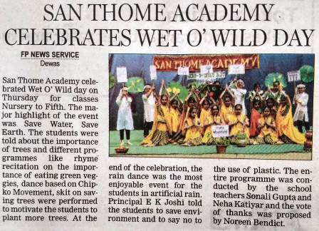 San Thome Academy Celebrates Wet O Wild Day