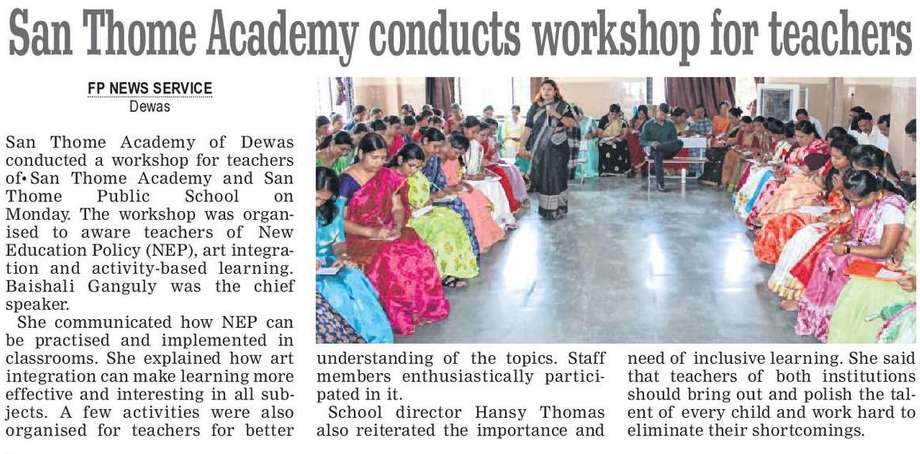 San Thome Academy conducts workshop for teachers