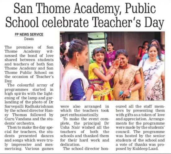 San Thome Academy, Public School celebrate Teacher’s day
